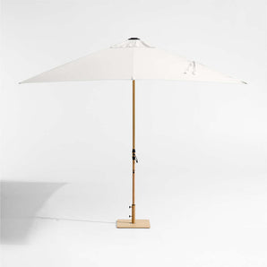 10' Rectangle Sunbrella® Canvas Outdoor Patio Umbrella with Faux Wood Metal Frame