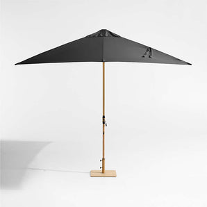 10' Rectangle Sunbrella® Cast Outdoor Patio Umbrella with Faux Wood Metal Frame