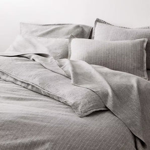 Pure Linen Pinstripe King Duvet Cover