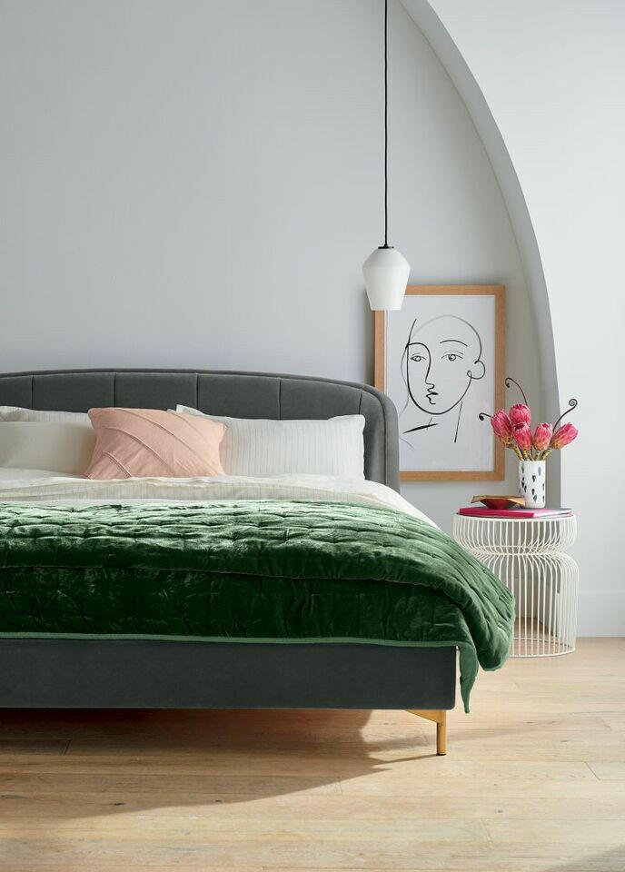 Ava Grey Queen Bed Crate & Barrel