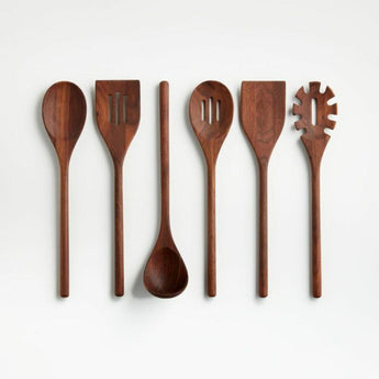 Modern Walnut Slotted Spoon.