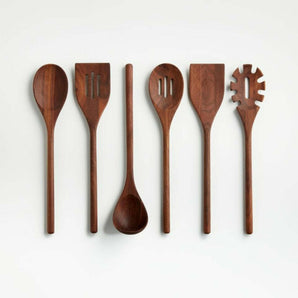 Modern Walnut Slotted Spoon