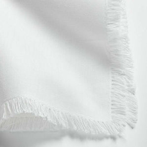 Craft Crisp White Cotton Fringe Napkin.