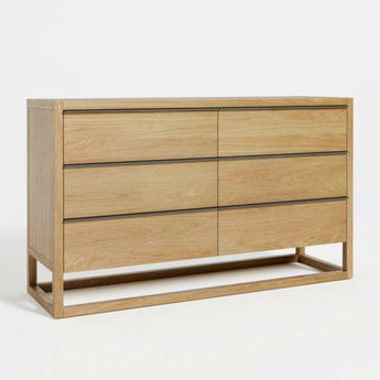 Leavitt Natural Oak Wood 6-Drawer Dresser.