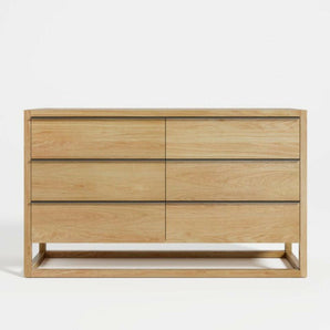 Leavitt Natural Oak Wood 6-Drawer Dresser.