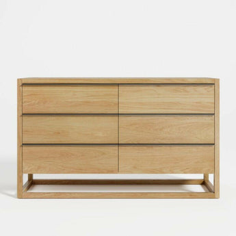 Leavitt Natural Oak Wood 6-Drawer Dresser.