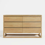 Leavitt Natural Oak Wood 6-Drawer Dresser.