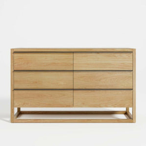 Leavitt Natural Oak Wood 6-Drawer Dresser