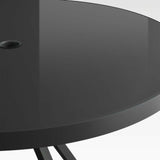 Dune Black Outdoor Round Glass Dining Table.