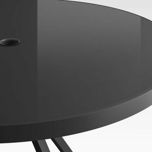 Dune Black Outdoor Round Glass Dining Table.