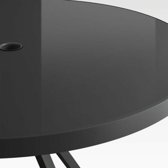 Dune Black Outdoor Round Glass Dining Table.