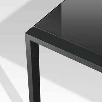 Dune Black Outdoor High Dining Table with Glass.