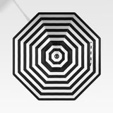 9' Rnd Umb Cvr B/W Cabana Stripe.