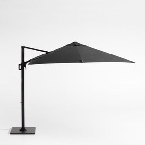 9' Square Cast Sunbrella® Cantilever Outdoor Patio Umbrella with Black Metal Frame