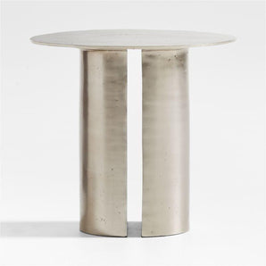 Argent Metal Side Table by Athena Calderone
