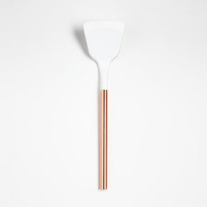 Ada White Silicone Turner with Copper Handle.