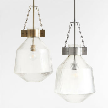 Aiden Glass Pendant Brass.