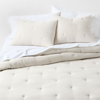 NS Cotton Textured Eur Sham Flax.