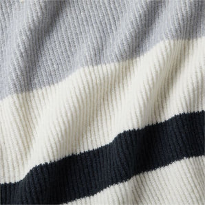 Albers Knit Striped 70"x55" Mist Blue Throw Blanket