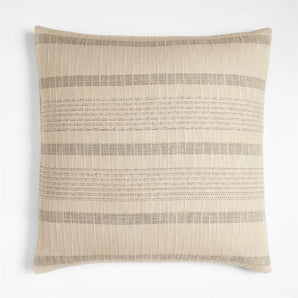 Alessio Striped Woven Throw Pillow Cover with Feather Insert 23"x23"
