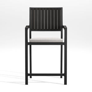 Alfresco Outdoor Counter Stool with Silver Sunbrella ® Cushion