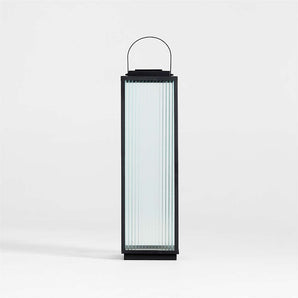 Alfresco Metal and Glass LED Solar Outdoor Lantern