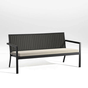 Alfresco II Black Outdoor Sofa With Silver Sunbrella ® Cushion
