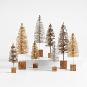 "All That Glitters" Bottle Brush Christmas Trees, Set of 8