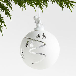 Alpine Skier Glass Ball Christmas Tree Ornament