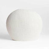 Alura Low-Wide Cream White Porcelain Vase.