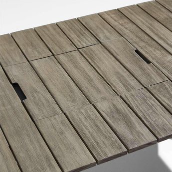 Andorra 61" Grey Wood Outdoor Coffee Table with Drink Bin.