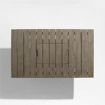 Andorra 61" Grey Wood Outdoor Coffee Table with Drink Bin.