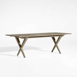 Andorra 91"-112" Grey Wood Outdoor Extendable Dining Table.