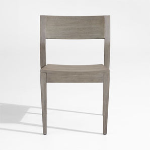 Andorra Weathered Wood Stackable Outdoor Dining Side Chair