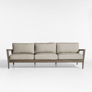 Andorra Weathered Wood Outdoor Sofa with Cushions