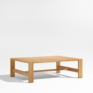 Mesa de centro para exteriores de madera de teca Anguilla de 50"