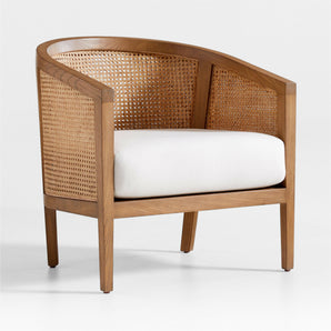 Ankara Cane Chair with Ivory Cushion