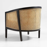 Ankara Black Cane Chair with Ivory Cushion.