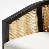 Ankara Black Cane Chair with Ivory Cushion.