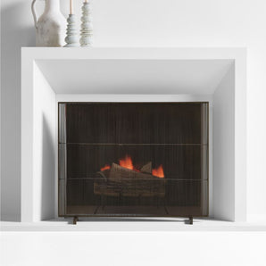 Antiqued Brass Fireplace Screen