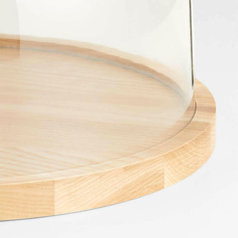 Arla Ash Wood Round Serving Board with Acrylic Lid.
