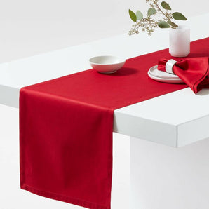 Aspen 120" Red Organic Cotton Runner.