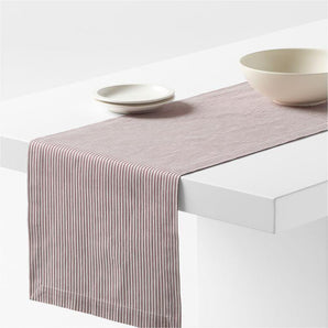 Aspen 120" Striped Organic Cotton Table Runner