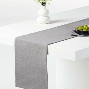 Aspen Metal Grey Cotton Table Runner 90".
