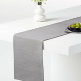 Aspen Metal Grey Cotton Table Runner 90".