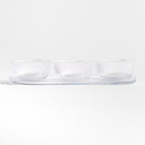 Atwell Glass Tray with Bowl Trio