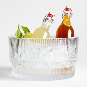 Recipiente para bebidas de vidrio acanalado Atwell