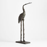 Aves Large Metal Crane Sculpture.