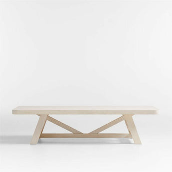 Aya Warm White Pine Wood Rectangular Coffee Table by Leanne Ford.