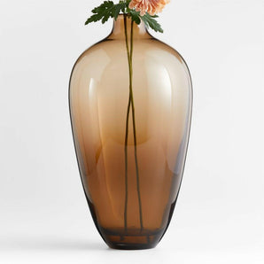 Zeri Tall Smoke Brown Glass Vase 20".